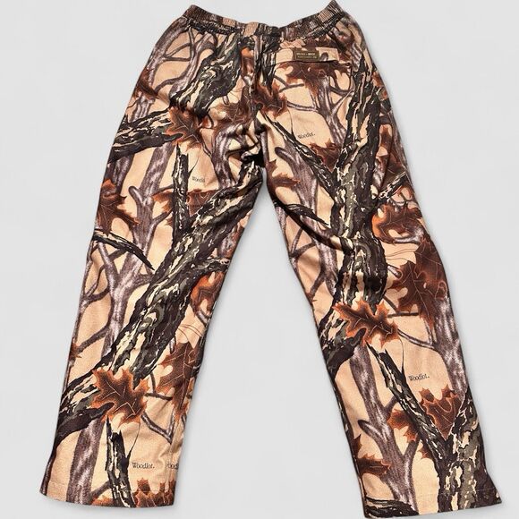 Vtg Gamehide Hunting Pants Men XL Mossy Oak Woodland Camo Hush Hide Soft Lined - Picture 2 of 13